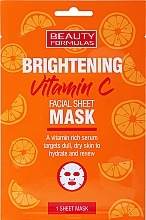 Fragrances, Perfumes, Cosmetics Brightening Facial Sheet Mask - Beauty Formulas Brightening Vitamin C Facial Sheet Mask