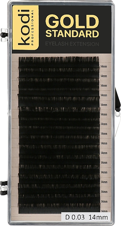 Gold Standard D 0.03 False Eyelashes (16 rows: 14 mm) - Kodi Professional — photo N1