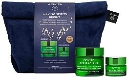 Fragrances, Perfumes, Cosmetics Set - Apivita Making Spirits Bright Set Rich (gel/cr/50ml + cr/balm/15ml + bag/1pcs)