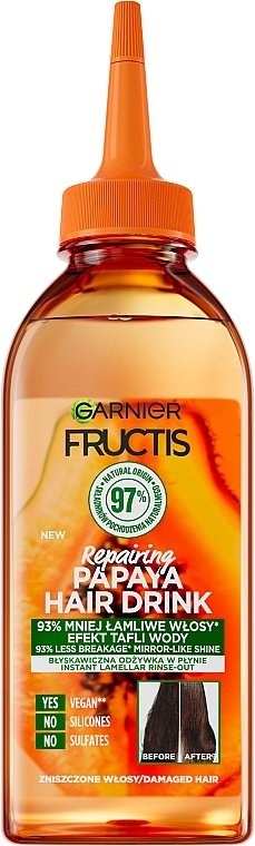 Repairing Papaya Conditioner - Garnier Fructis Hair Drink Papaya — photo N1