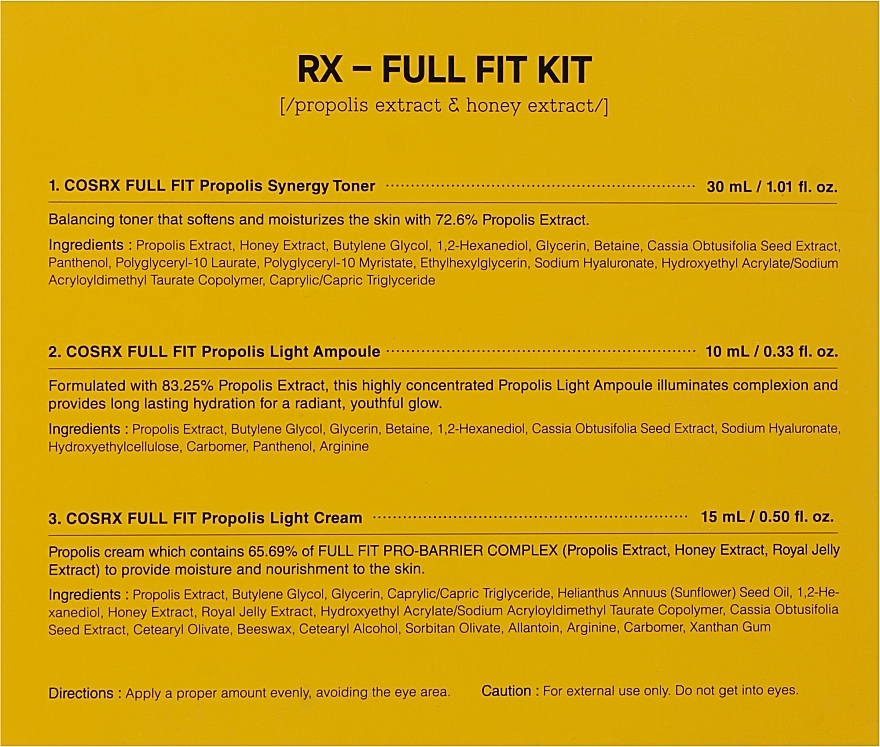 Set - Cosrx Honey Glow Propolis Trial Kit (f/ampoul/10ml + f/toner/30ml + f/cr/15ml) — photo N3