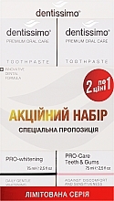 Fragrances, Perfumes, Cosmetics Toothpaste Set - Dentissimo 1+1 Pro-Whitening+Pro-Care Teeth&Gums (toothpaste/75mlx2)