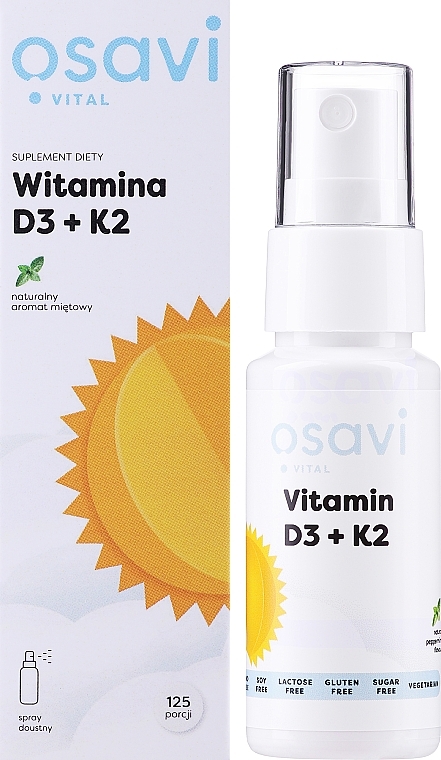 Dietary Supplement Spray "Vitamin D3 + K2" - Osavi Vitamin D3 + K2 Spray — photo N2