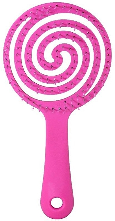 Hair Brush, pink, round - Inter-Vion Hair Brush Lollipop — photo N2