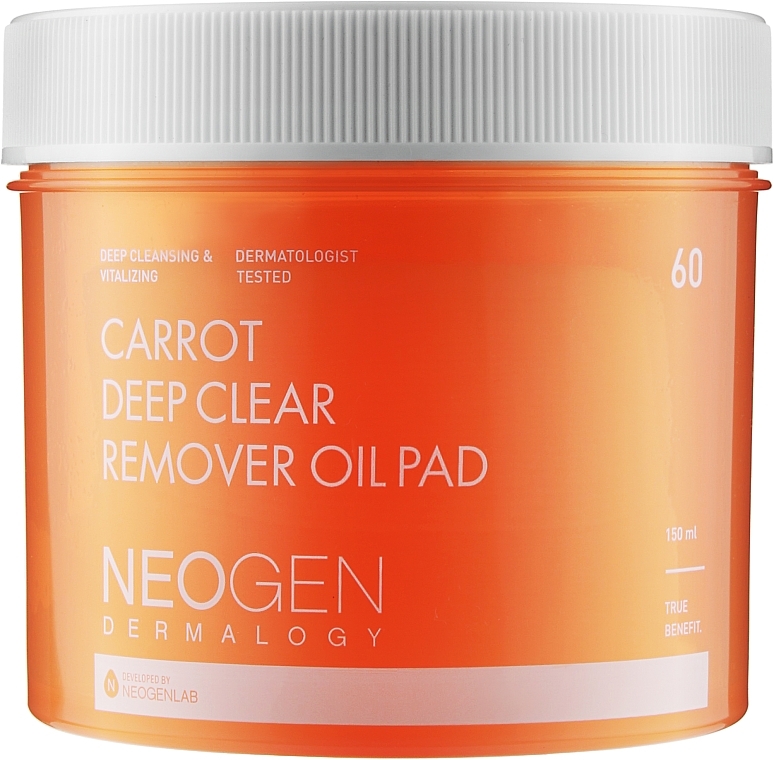 Cleansing Carrot Oil Hydrophilic Pads - Neogen Dermalogy Carrot Deep Clear Remover Oil Pad — photo N1