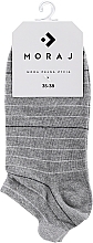 Women Cotton Socks, grey striped - Moraj — photo N1