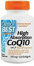 High Absorption Coenzyme Q10 - Doctor's Best High Absorption CoQ10 with BioPerine, 100 mg, 120 Softgels — photo N2