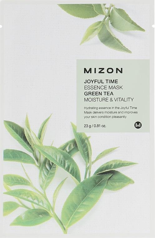 GIFT! Green Tea Sheet Face Mask - Mizon Joyful Time Essence Mask — photo N1