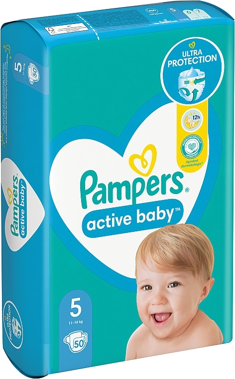 Pampers Active Baby Diapers 5 (11-16 kg), 50 pcs - Pampers — photo N25