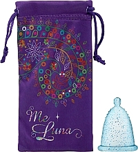 Menstrual Cup with Ball Handle, S-size, blue glitter - MeLuna Classic Menstrual Cup — photo N15