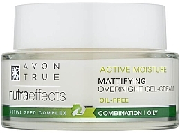 Fragrances, Perfumes, Cosmetics Mattifying Facial Gel Cream - Avon True Nutra Effects Active Moisture Mattifyng Overnight Gel-Cream