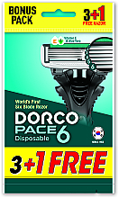 Fragrances, Perfumes, Cosmetics Disposable Razor with 6 Blades, 4 pcs. - Dorco Pace Disposable 6