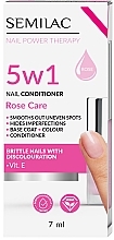 Nail Conditioner - Semilac Nail Power Therapy 5 In 1 Rose Care — photo N1