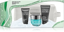 Fragrances, Perfumes, Cosmetics Set - Clinique Great Skin For Him (cr/50ml + f/wash/50ml + scr/30ml + bag)