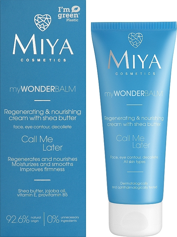 Regenerating and Nourishing Face Cream with Shea Butter - Miya Cosmetics My Wonder Balm Call Me Later Face Cream — photo N16