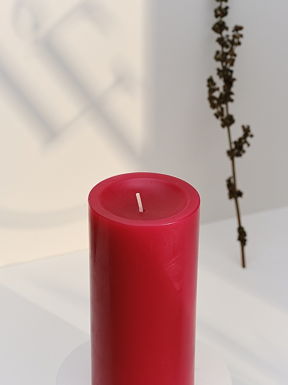 Cylinder Candle, diameter 7 cm, height 15 cm - Bougies La Francaise Cylindre Candle Red — photo N3