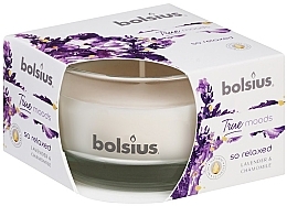 Fragrances, Perfumes, Cosmetics Scented Candle in Glass "Lavender and Chamomile", 50/80 mm - Bolsius True Moods Candle