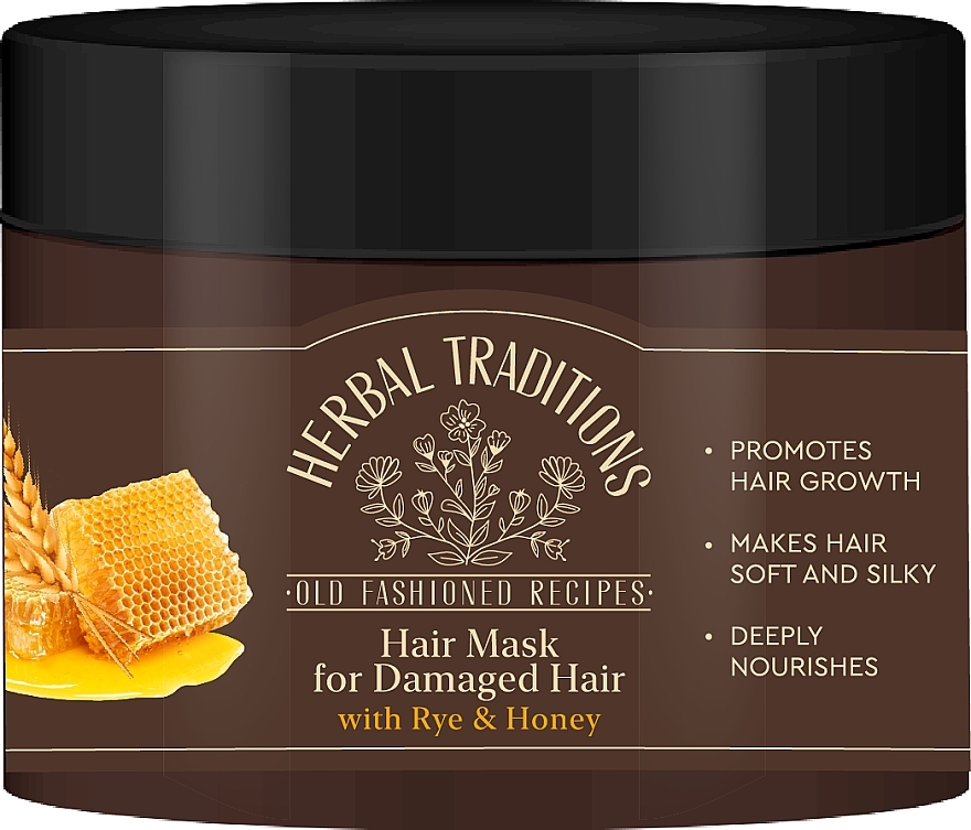 Rye & Honey Hair Mask - Herbal Traditions Hair Mask For Damaged Hair With Rye & Honey — photo N1