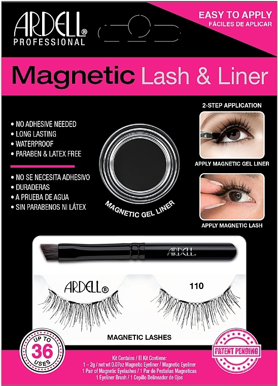 False Lashes (eye/liner/2g + lashes/2pc)  - Ardell Magnetic Liner & Lash Kit, Wispies™  — photo N1