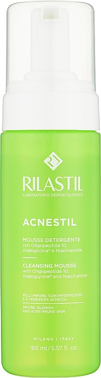 Delicate Face Cleansing Mousse for Acne-Prone Skin - Rilastil Acnestil Mousse — photo N1