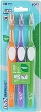 Fragrances, Perfumes, Cosmetics Toothbrush Set, orange+purple+green - Tepe Supreme Soft