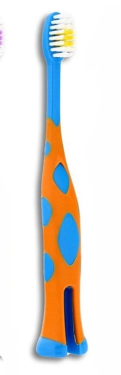 Kids Toothbrush, soft, 3+ years, blue and orange - Wellbee Travel Toothbrush For Kids — photo N1