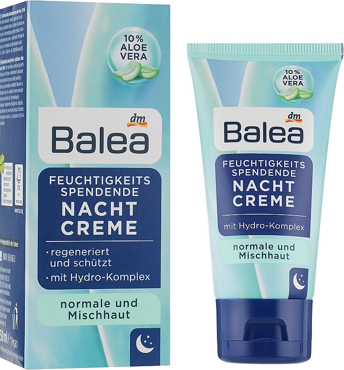 Moisturizing Night Cream - Balea Nachtcreme Feuchtigkeits Spendend — photo N3