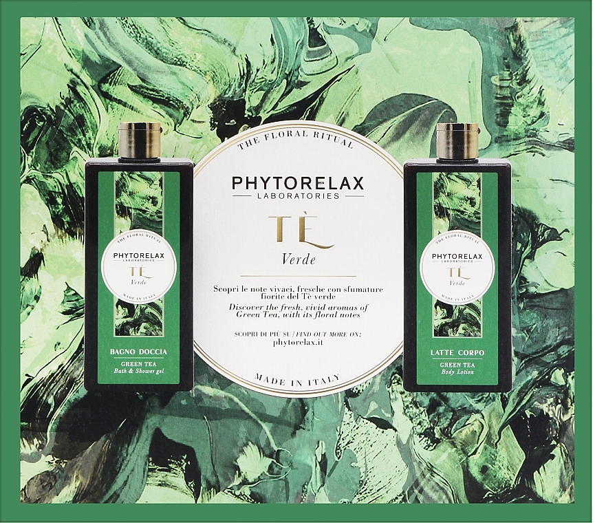 Set - Phytorelax Laboratories The Floral Ritual Green Tea (sh/gel/250ml + b/lot/250ml) — photo N1