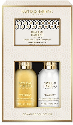 Set - Baylis & Harding Sweet Mandarin & Grapefruit Luxury Mini Indulgent Shower Gift Set (b/wash/100ml + b/lot/100ml + soap/100g) — photo N1