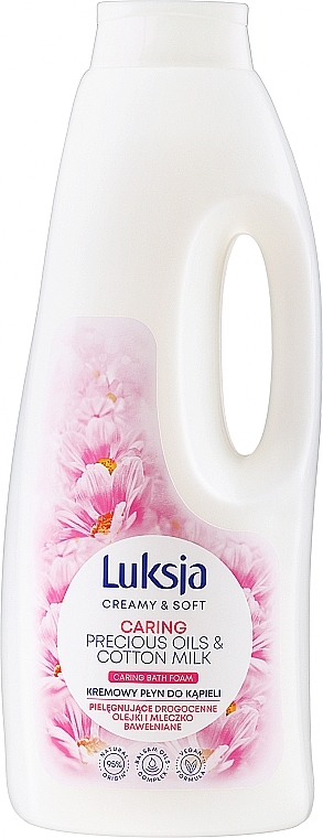 Precious Oils and Cotton Milk Bath Foam - Luksja Creamy & Soft Caring Precious Oils And Cotton Milk — photo N1