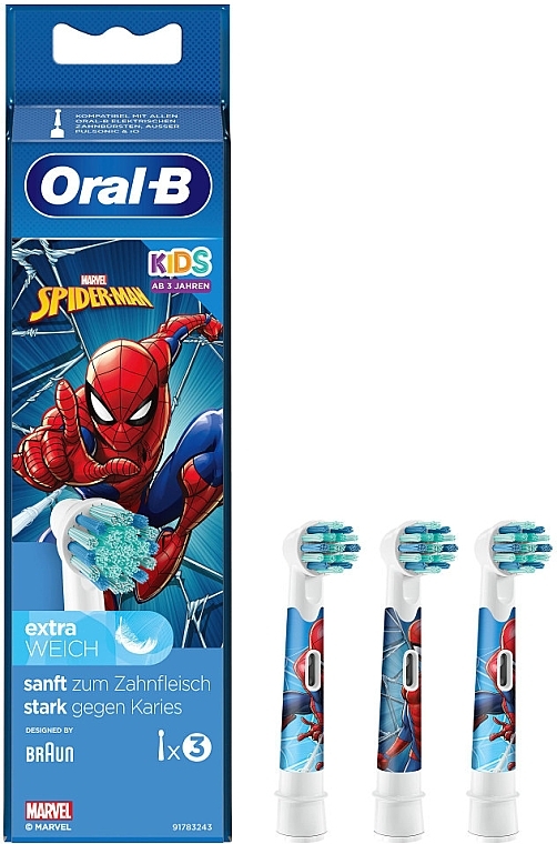 Kids Toothbrush Head 'Spiderman' - Oral-B Refills 3 Pack — photo N2