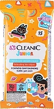 Baby Wet Wipes, 15pcs - Cleanic Junior Wipes Bubble Gum Scent — photo N1
