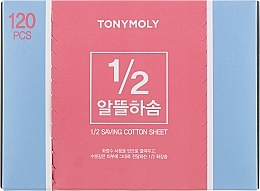 Fragrances, Perfumes, Cosmetics Thin Cotton Pads, 120 pcs. - Tony Moly 1/2 Saving Cotton Sheet