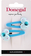 Fragrances, Perfumes, Cosmetics Hair Clips, 2 pcs, blue with hearts - Donegal