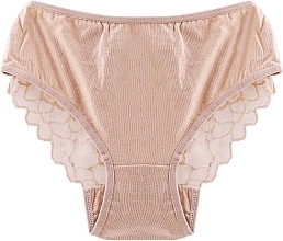 Cotton Panties with Lace 'Figi', beige - Moraj — photo N2