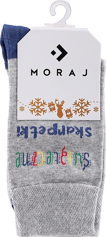 Women's Socks, with lettering, grey-blue - Moraj — photo N1