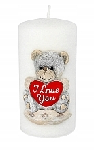 Fragrances, Perfumes, Cosmetics Decorative Candle "Teddy Bear", 7x10 cm, white cylinder - Artman