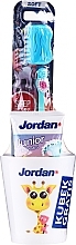 Fragrances, Perfumes, Cosmetics Set "Unicorn" - Jordan Junior (toothpaste/50ml + toothbrush/1pc + cup)