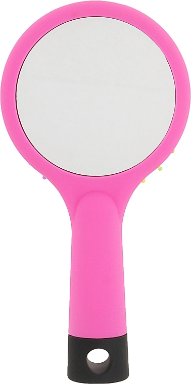 Mirror Hair Brush "Rain", pink - Perfect Beauty — photo N3