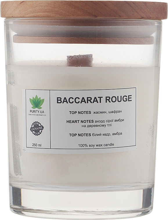 Scented Candle in Glass "Baccarat&Rouge" - Purity Candle — photo N1