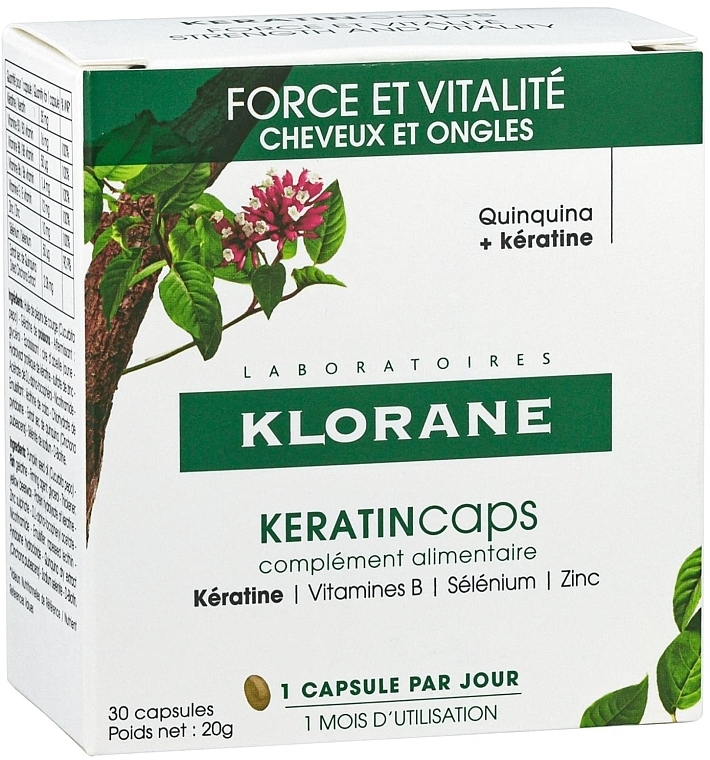 Hair & Nail Food Supplement - Klorane Keratin Caps Suplement Dietary Hair & Nails — photo N2