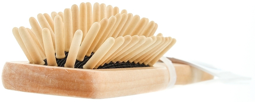5 Row Massage Wooden Hair Brush, oval, small - Titania — photo N1