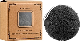 Konjac Face Cleansing Sponge, black - Cosmo Shop Konjac Sponge Craft Box — photo N2