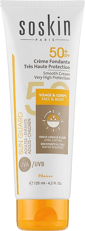 Face & Body Sunscreen SPF 50+ - Soskin Smooth Cream Body & Face Very High Protection SPF50+ — photo N1