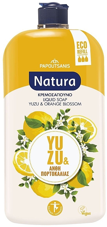 Yuzu & Orange Blossom Liquid Soap - Papoutsanis Nature Yuzu & Orange Blossom Liquid Soap Bottle Refill — photo N1