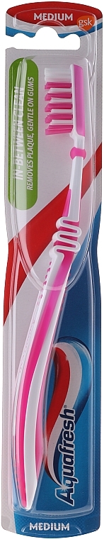 Medium Toothbrush, pink - Aquafresh In Between — photo N2