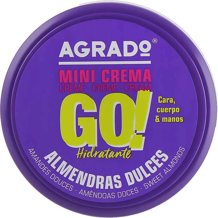 Moisturising Face, Hand and Body Cream 'Sweet Almond' - Agrado Mini Cream Go! — photo N1