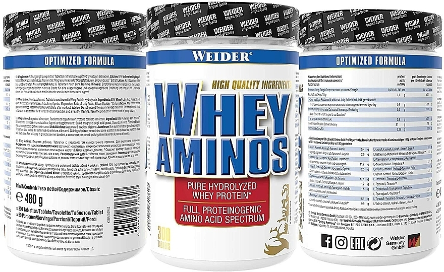 Amino Acid Complex, tablets - Weider Whey Aminos Tablets — photo N2