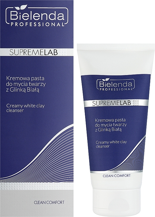 Face Cleansing Cream Paste with White Clay - Bielenda Professional Supremelab Clean Comfort Creamy White Clay Cleanser — photo N5