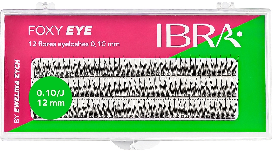 Lash Individuals 0.10/J, 12 mm, 120 pcs. - Ibra Foxy Eye — photo N1